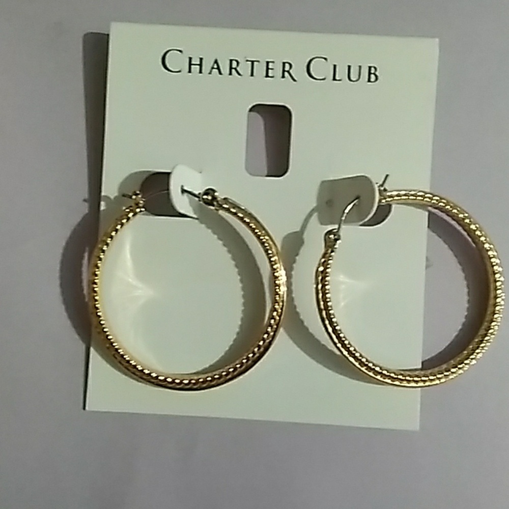 Gold hoop earrings brand new
